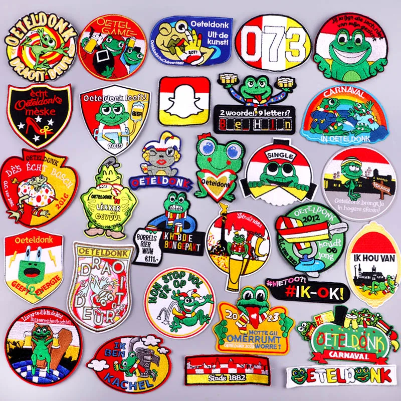 Netherland Oeteldonk Emblem Embroidered Patches DIY Frog Carnival For Netherland Patch Iron On Patches For Clothing Sewing Badge 
Netherland Oeteldonk Emblem Embroidered Patches DIY Frog Carnival For Netherland Patch Iron On Patches For Clothing Sewing Badge