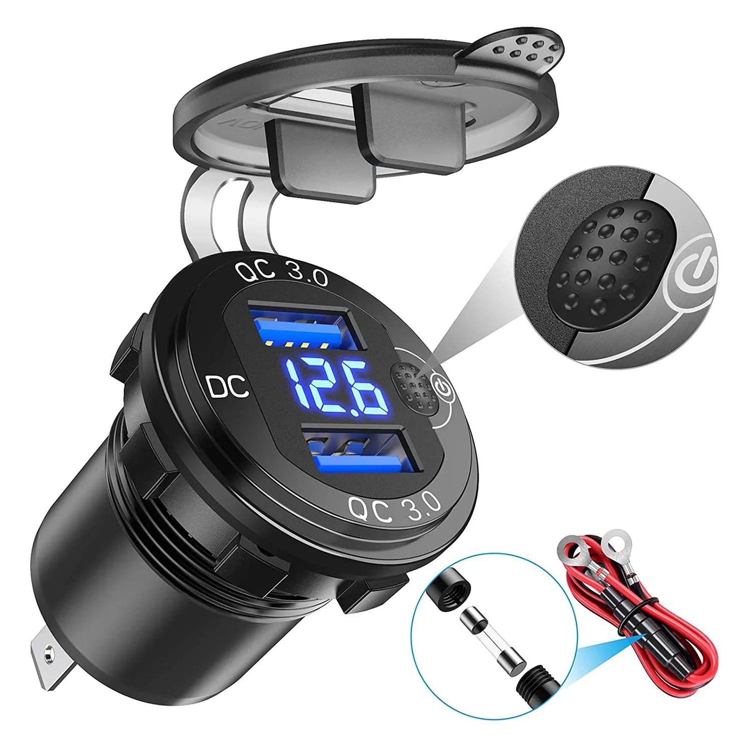 Автомобильное зарядное устройство Quick Charge 3,0 с двумя USB-портами и вольтметром, с выключателем вкл./выкл., 36 Вт, 12 В
Автомобильное зарядное устройство Quick Charge 3,0 с двумя USB-портами и вольтметром, с выключателем вкл./выкл., 36 Вт, 12 В
