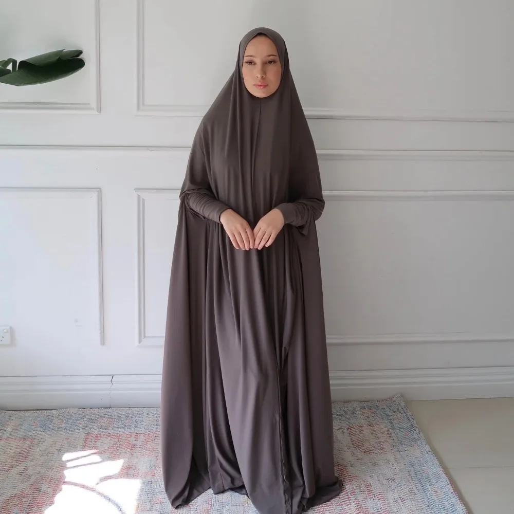 

2023 Middle East Mulsim Hijab Dress Dubai Abaya for Women Türkiye Solid Color Large Bat Loose Robes Islam Moroccan Kaftan