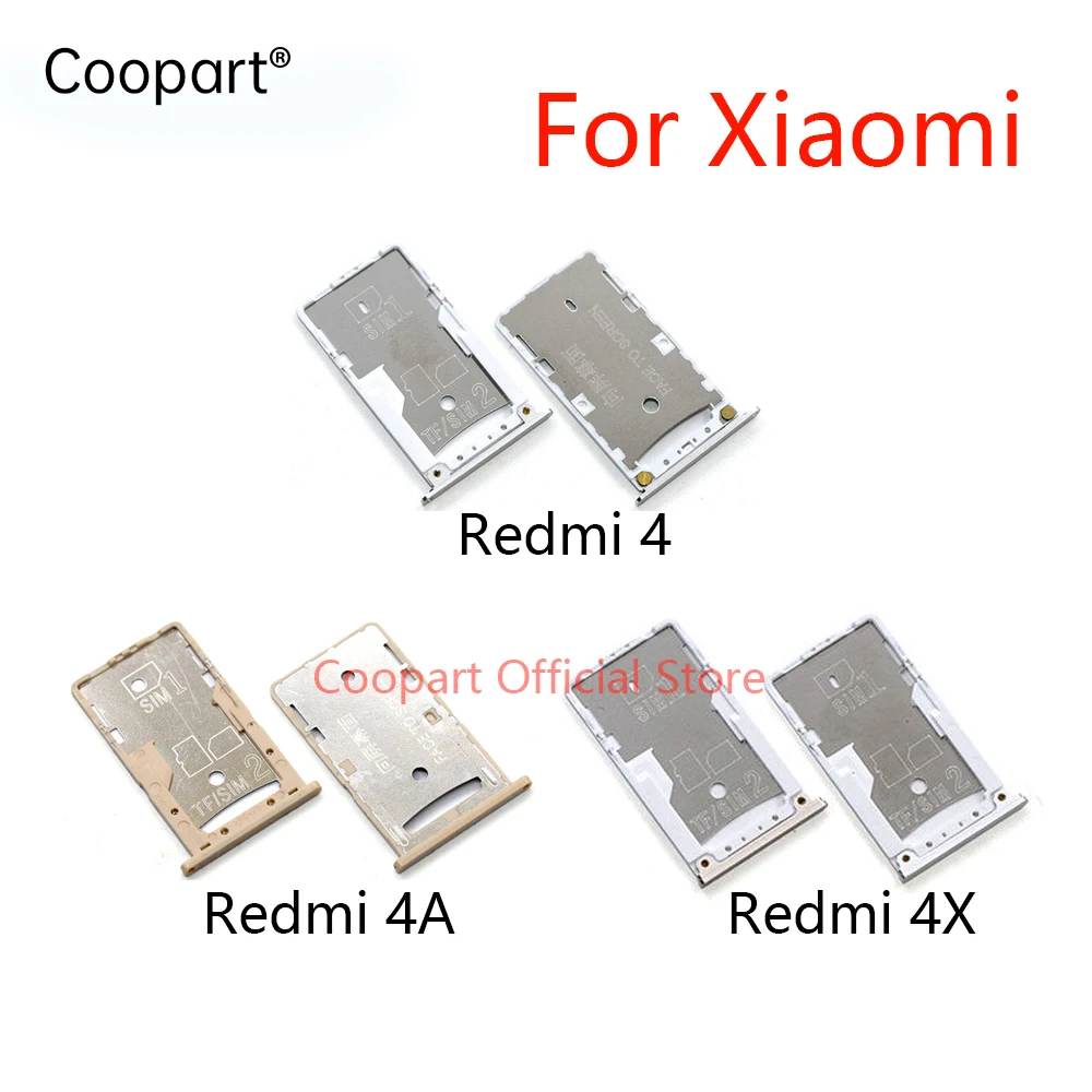 

New SIM & TF Card Tray Adapters SIM Card Tray Socket Slot Holder For Xiaomi Redmi 4 4Pro 4A 4X Replacement Parts