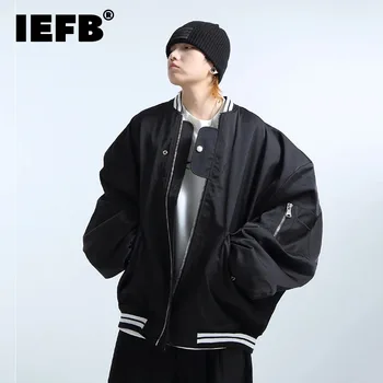 IEFB 남성용 코튼 의류 실루엣 퀼트, 루즈 패딩 재킷, 다크웨어 스타일, 2023 가을, 새로운 패션, 남성 코트, 24x1368