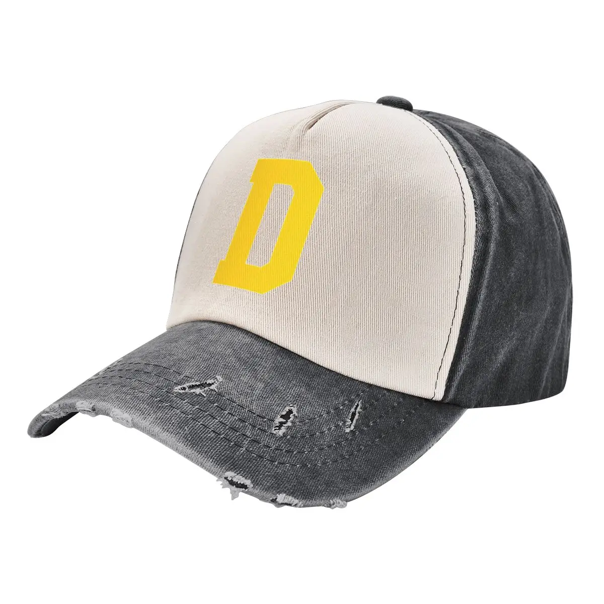 

Alphabet, Yellow D, Sports letter D Baseball Cap dad hat Uv Protection Solar Hat Women's Hats Men's