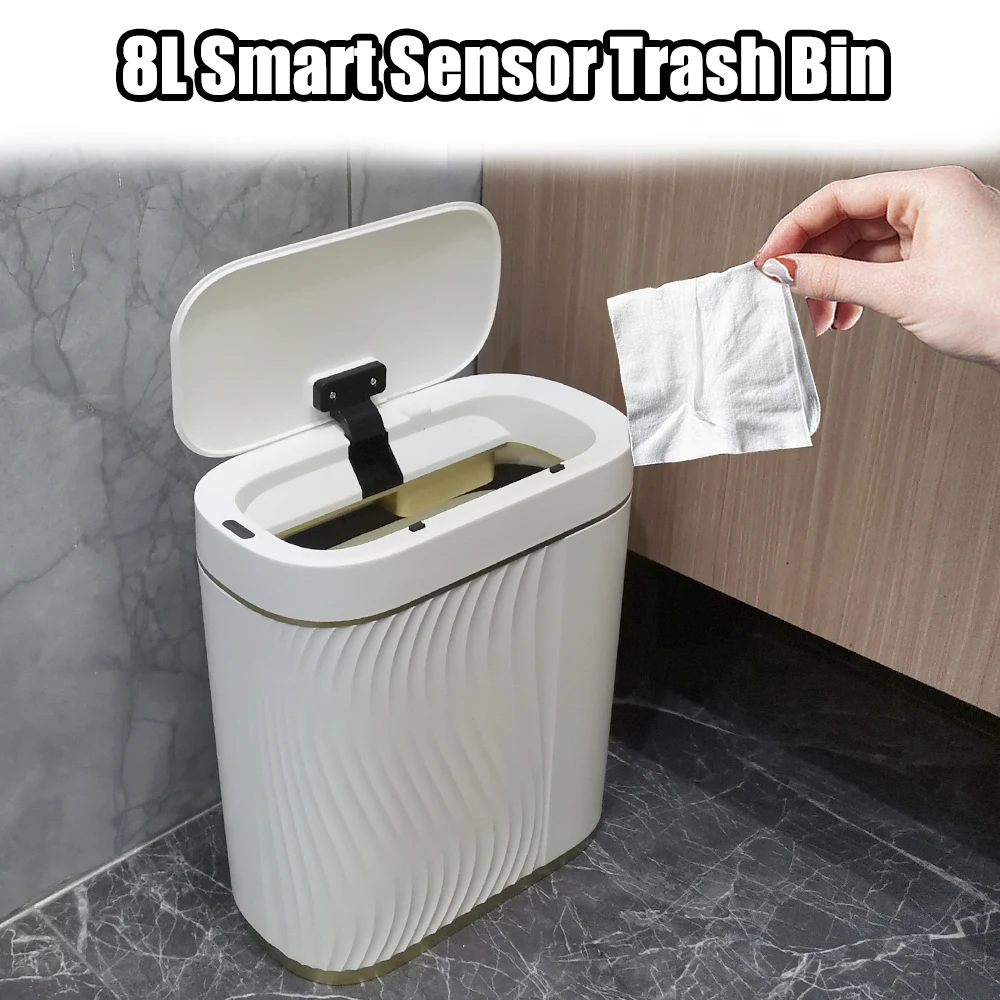 Deodorizing Garbage Can 8L Waterproof Smart Sensor Trash Bin For Toilet Narrow Slit Automatic opening Lid Trash Can
Deodorizing Garbage Can 8L Waterproof Smart Sensor Trash Bin For Toilet Narrow Slit Automatic opening Lid Trash Can