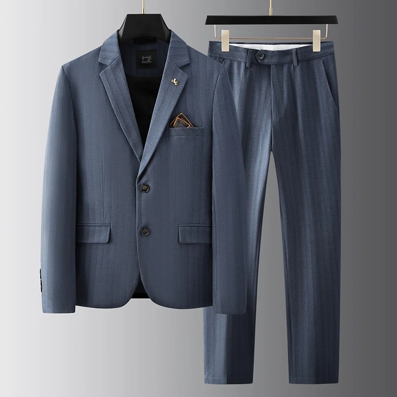 Autumn and winter new suit slim business casual handsome trend large size two button dress
Autumn and winter new suit slim business casual handsome trend large size two button dress