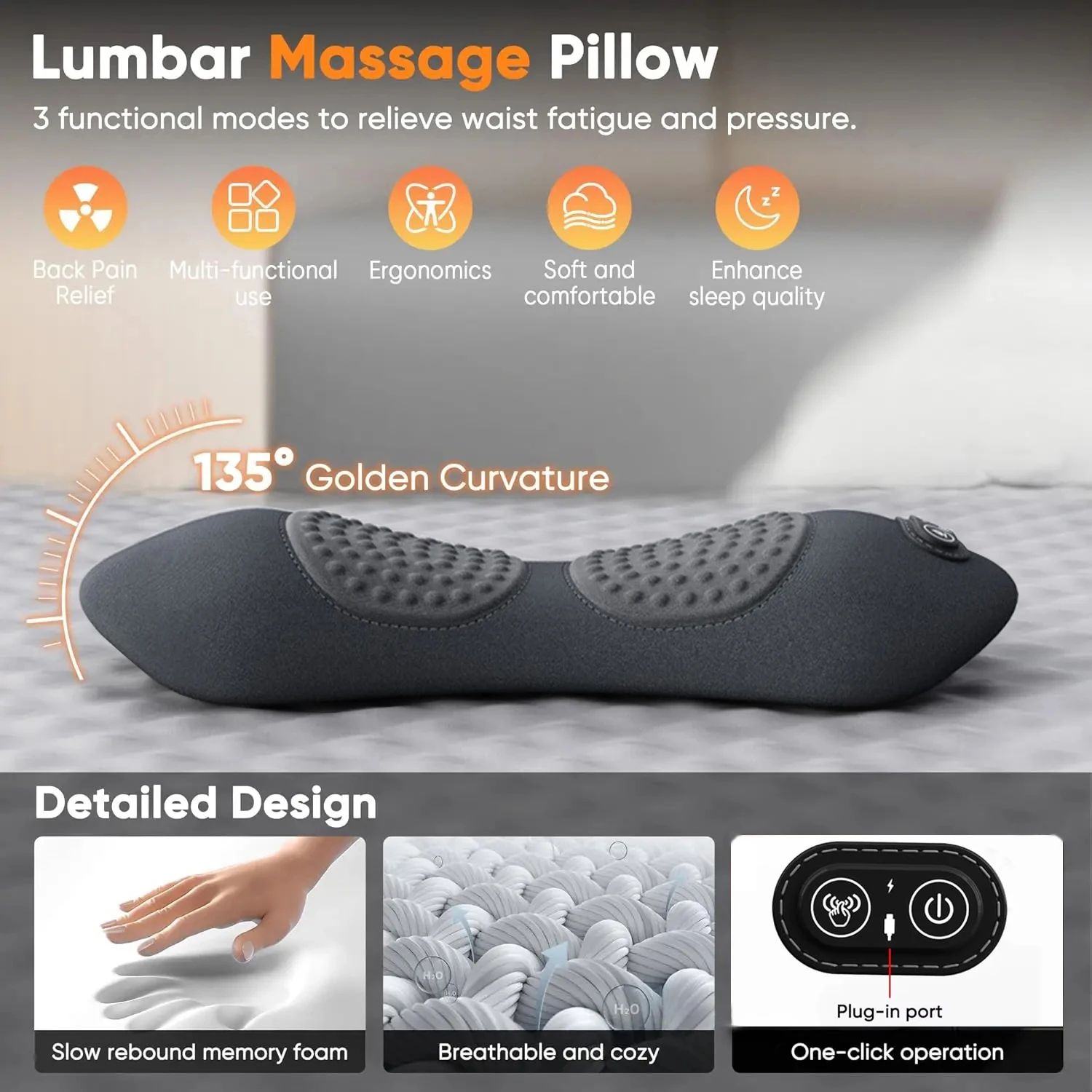 NEW 3-in-1 Back Massager with Relief Bed Sleeping Shiatsu Deep Tissue Portable Shoulder Lower Back Pain Relief Waist Massager 18 NEW 3-in-1 Back Massager with Relief Bed Sleeping Shiatsu Deep Tissue Portable Shoulder Lower Back Pain Relief Waist Massager 23