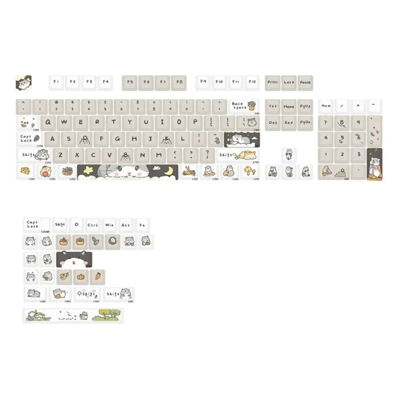 132Keys Keycaps DyeSub Keycap For Mechanical Keyboard Keycap Gray Mouse Theme 
132Keys Keycaps DyeSub Keycap For Mechanical Keyboard Keycap Gray Mouse Theme