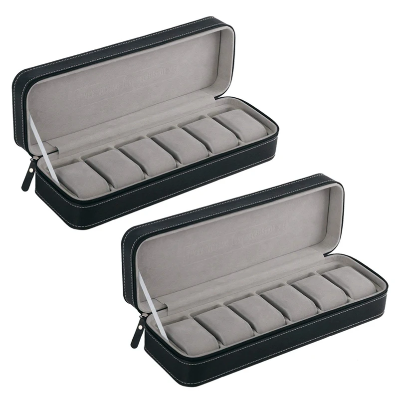2X 6 Slot Watch Box Portable Travel Zipper Case Collector Storage Jewelry Storage Box(Black)
2X 6 Slot Watch Box Portable Travel Zipper Case Collector Storage Jewelry Storage Box(Black)