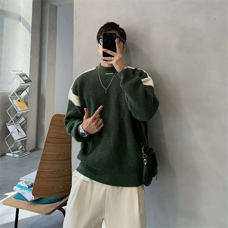 Mustache shop 2024 autumn and wnter new contrast color round neck pullover sweater design trendy men's sweater men clothing tops
Mustache shop 2024 autumn and wnter new contrast color round neck pullover sweater design trendy men's sweater men clothing tops