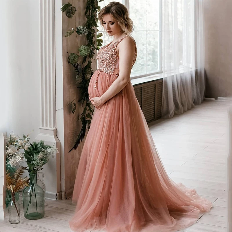 Maternity Dresses Evening for Women Plus Size Prom Gowns Beaded Sequins Side Split Tulle Pregnancy Bride Robe De Marrige
Maternity Dresses Evening for Women Plus Size Prom Gowns Beaded Sequins Side Split Tulle Pregnancy Bride Robe De Marrige