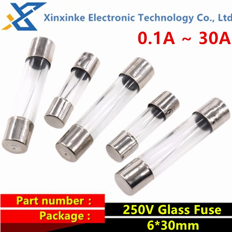 100PCS Glass Fuse 5A 10A 15A 30A 250V Fuse Tube 6x30 Fuse 6*30 Car Cigarette Lighter Recorder
100PCS Glass Fuse 5A 10A 15A 30A 250V Fuse Tube 6x30 Fuse 6*30 Car Cigarette Lighter Recorder