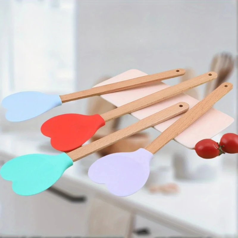 Heart Shaped Silicone Spatula Stirring Non Stick Butter Cooking Scraper Stirring Spatula with Bamboo Handle Kitchen Cooking Tool
Heart Shaped Silicone Spatula Stirring Non Stick Butter Cooking Scraper Stirring Spatula with Bamboo Handle Kitchen Cooking Tool