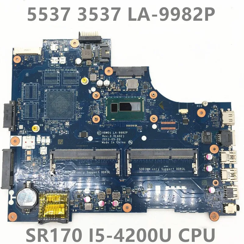 High Quality Mainboard For 15R 5537 3537 VBW01 LA-9982P Laptop Motherboard Pavilion SR170 i5-4200U CPU DDR3L 100% Full Tested OK
High Quality Mainboard For 15R 5537 3537 VBW01 LA-9982P Laptop Motherboard Pavilion SR170 i5-4200U CPU DDR3L 100% Full Tested OK