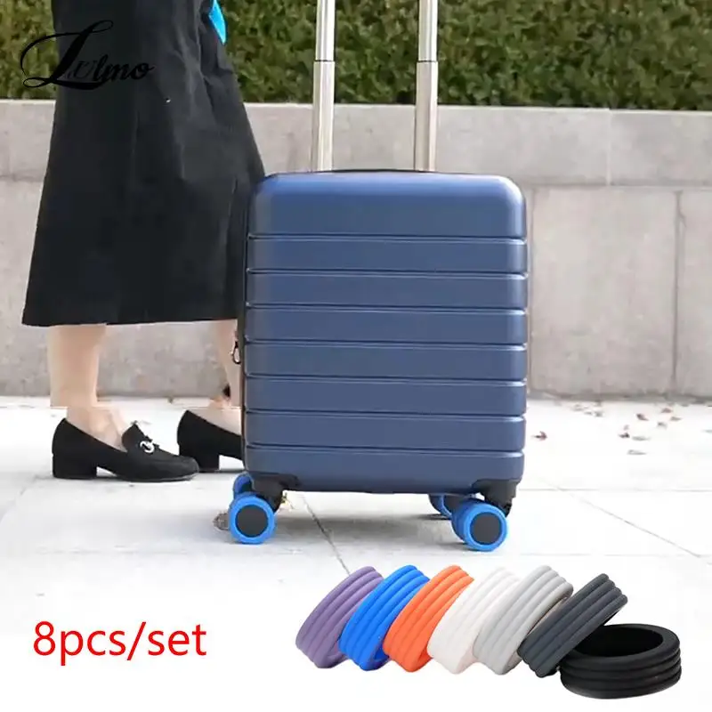 

4/8pc Luggage Wheels Protector Silicone Luggage Accessories Wheels Cover For Most Luggage Reduce Noise Travel Luggage Suitcase
