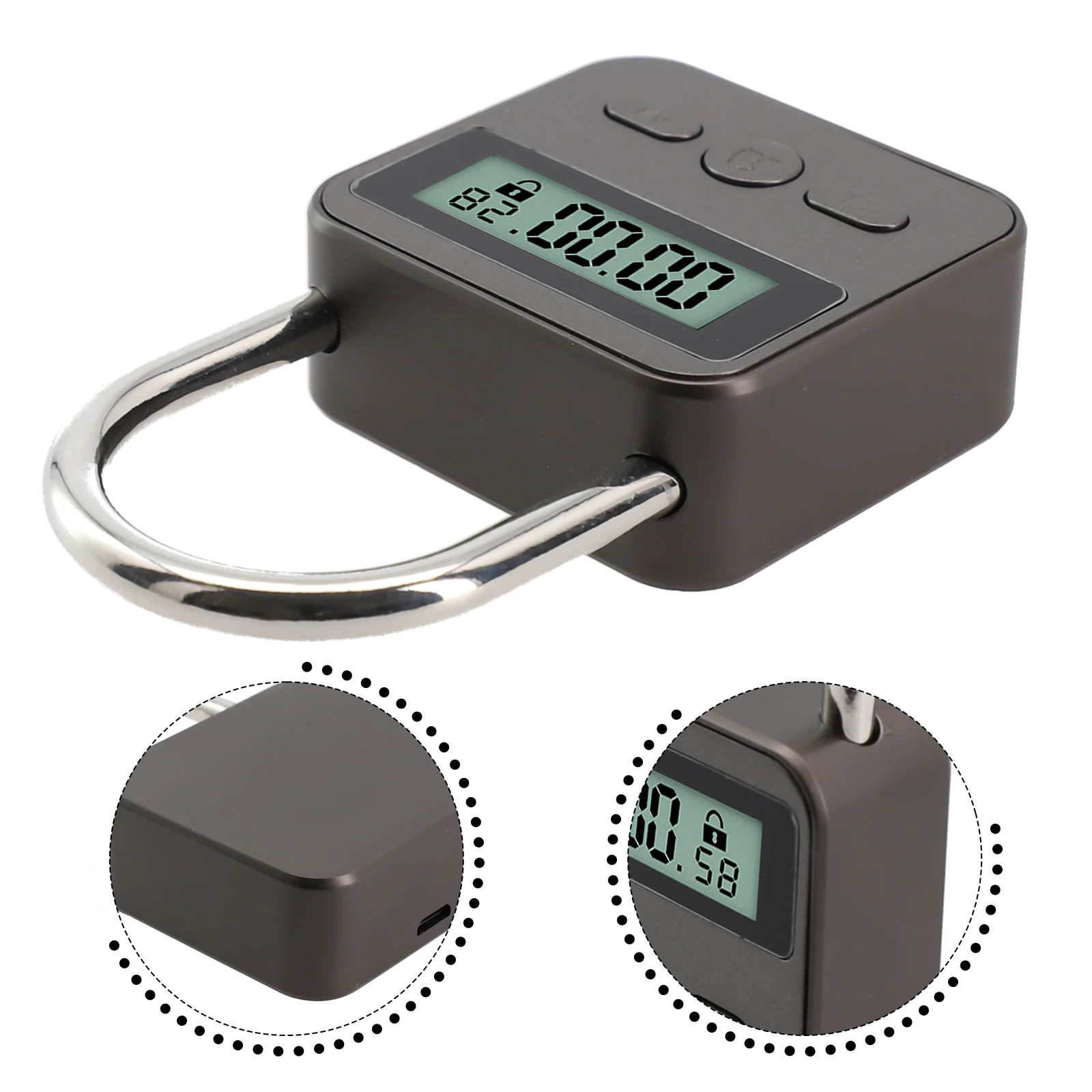 Smart Time Lock LCD Display Time Lock Multifunction Travel Electronic Timer, Waterproof USB Rechargeable Temporary Timer Padlock
Smart Time Lock LCD Display Time Lock Multifunction Travel Electronic Timer, Waterproof USB Rechargeable Temporary Timer Padlock