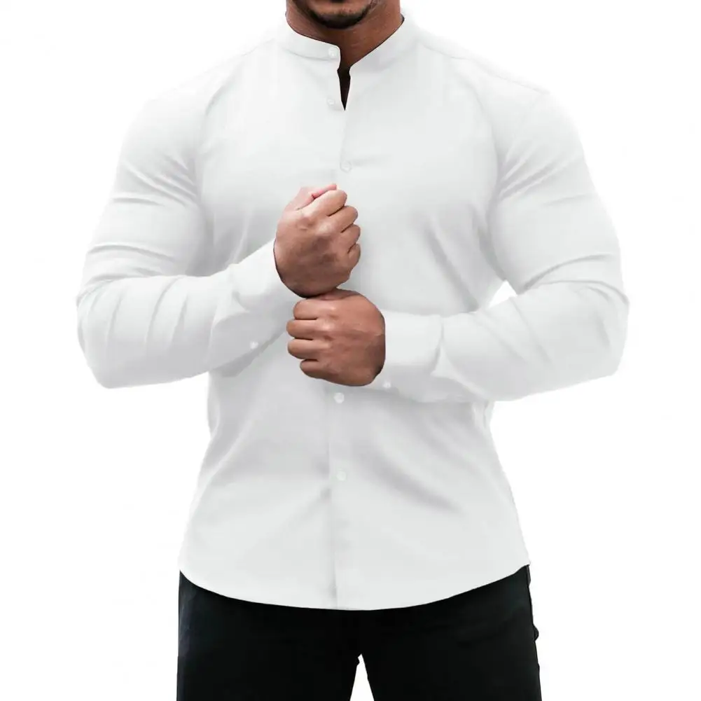 Men Shirt Slim Button Stand Collar Single-breasted Soft Cardigan Formal Business Handsome Men Shirts Autumn 2023
Men Shirt Slim Button Stand Collar Single-breasted Soft Cardigan Formal Business Handsome Men Shirts Autumn 2023