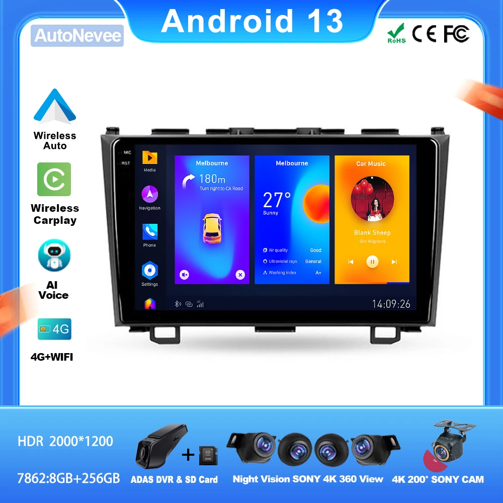 Android For Honda CRV CR-V 3 2006 - 2009 Car Auto Carplay Radio Stereo Head Unit Multimedia Player GPS Dash 5G DVD Wifi BT Touch
Android For Honda CRV CR-V 3 2006 - 2009 Car Auto Carplay Radio Stereo Head Unit Multimedia Player GPS Dash 5G DVD Wifi BT Touch