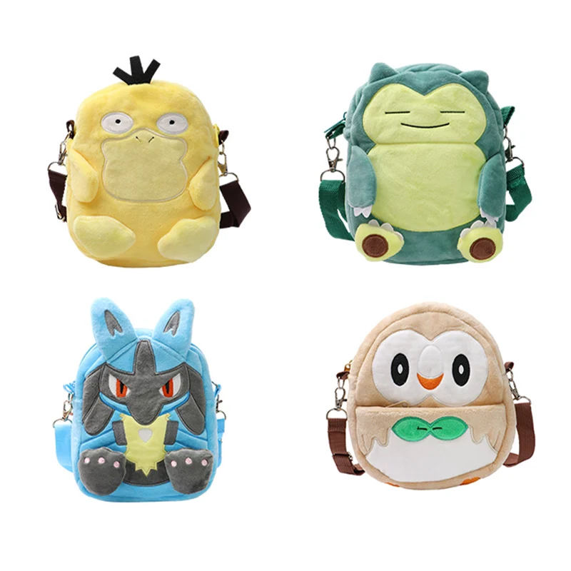 

Pokemon Mimikyu Eevee Snorlax Charmander Plush Shoulder Bag Toys Kawaii Rowlet Lucario Kirby Coin Purse Soft Cute Peluche Doll