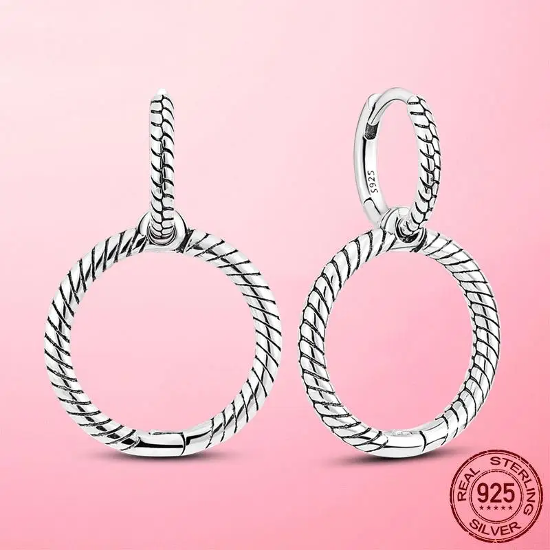 New 925 Silver Hot Moments Charms Hoop Earrings for Women Trendy Big Circle Fashion Silver Earrings Jewelry Making 20 Mallzona S7f2784cd96594f2b908383324efe891cm New 925 Silver Hot Moments Charms Hoop Earrings for Women Trendy Big Circle Fashion Silver Earrings Jewelry Making Mallzona