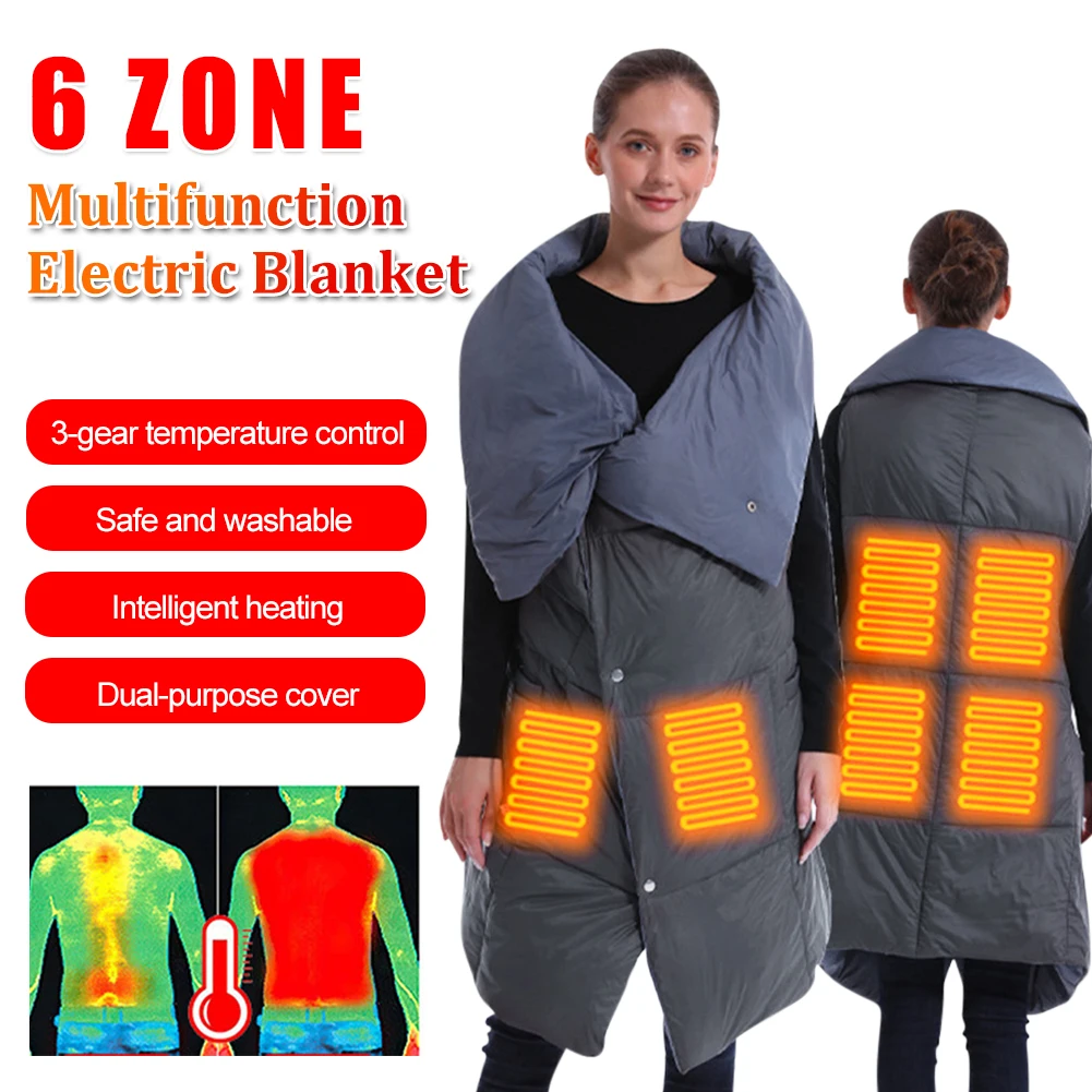 Electric Heating Blanket 6 Zone Wearable USB Heated Blanket Multifunction Electric Blanket Vest Shawl Knee Pad For Home Office
Electric Heating Blanket 6 Zone Wearable USB Heated Blanket Multifunction Electric Blanket Vest Shawl Knee Pad For Home Office