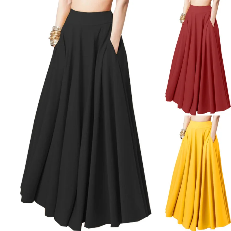2023 High Waist Long Solid A-Line Skirt Women Casual Beach Faldas Female Boho Elastic Waist Pleated Holiday Maxi Skirts
2023 High Waist Long Solid A-Line Skirt Women Casual Beach Faldas Female Boho Elastic Waist Pleated Holiday Maxi Skirts