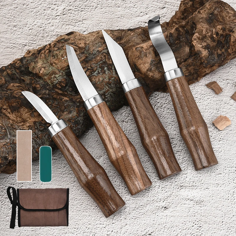 

7PCS Wood Carving Chisel Knife Hand Tool Set Basic Detailed Woodworkers Gouges Multi Purpose DIY Professional Alloy Steel