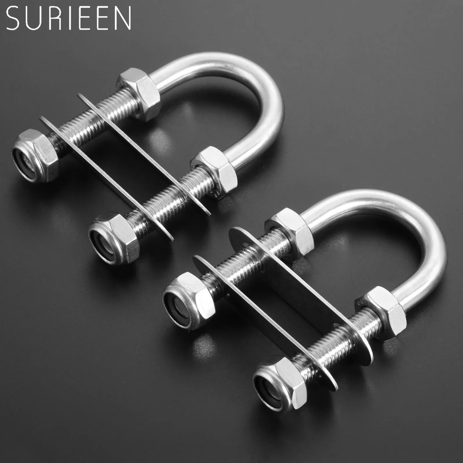 2Pcs Marine Stern Bow U Bolts,M10 Thread *90mm,Boats 316 Stainless Steel Eye Tie Down with Fixed Welding Plate for Rope&Rigging
2Pcs Marine Stern Bow U Bolts,M10 Thread *90mm,Boats 316 Stainless Steel Eye Tie Down with Fixed Welding Plate for Rope&Rigging