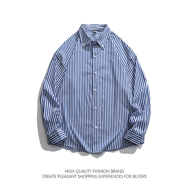 2023SS New Stripe Long Sleeve Shirt Men Hong Kong Style Oversize Fashion Versatile Casual Blouse Unisex Simple Basic Classic Top
2023SS New Stripe Long Sleeve Shirt Men Hong Kong Style Oversize Fashion Versatile Casual Blouse Unisex Simple Basic Classic Top