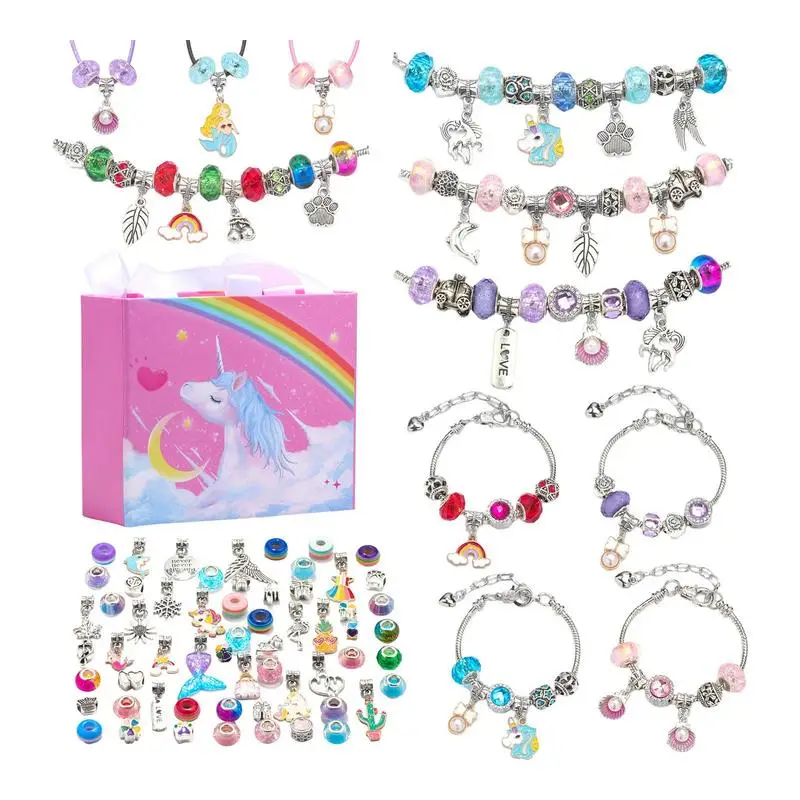 Charm Bracelet Maker Set 68pcs Bracelet Making Kit Rich Styles DIY Accessory With Storage Box For Bracelet Keychain Making
Charm Bracelet Maker Set 68pcs Bracelet Making Kit Rich Styles DIY Accessory With Storage Box For Bracelet Keychain Making