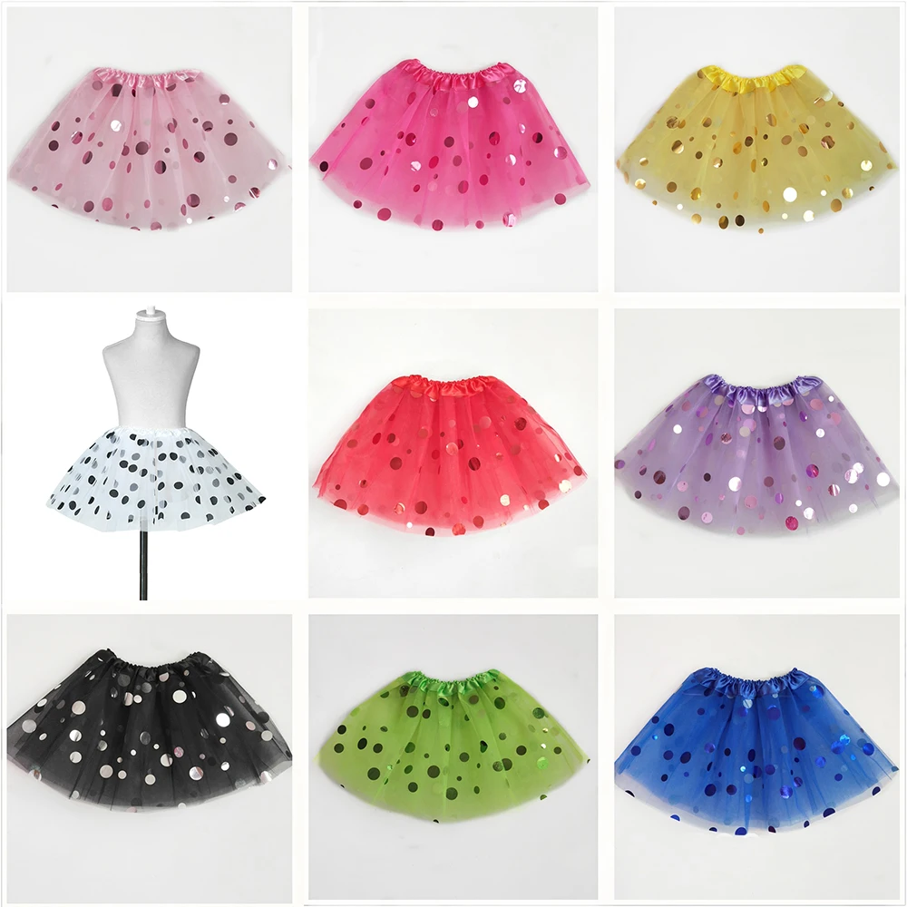 

Sequin Tutu Skirt Children,Ball Gown for Kids,Pettiskirt for Girls,Party Dance,Princess Mini Gauze Star Dot Pleated Skirt,3-8T