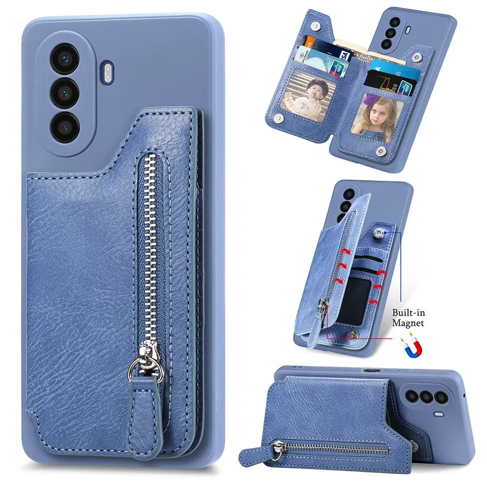 

For Huawei Honor 9X Premium 9 X Pro Zipper Leather Wallet Holder Card Slot Case Honor 9X Luxury Back Cover Honor 9X Pro X9 Coque