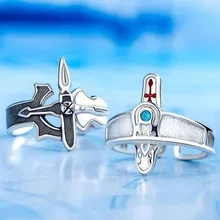 Sword Art Online Retro Kirito Asuna Cross Metal Ring Fashion Men and Women Couple Rings