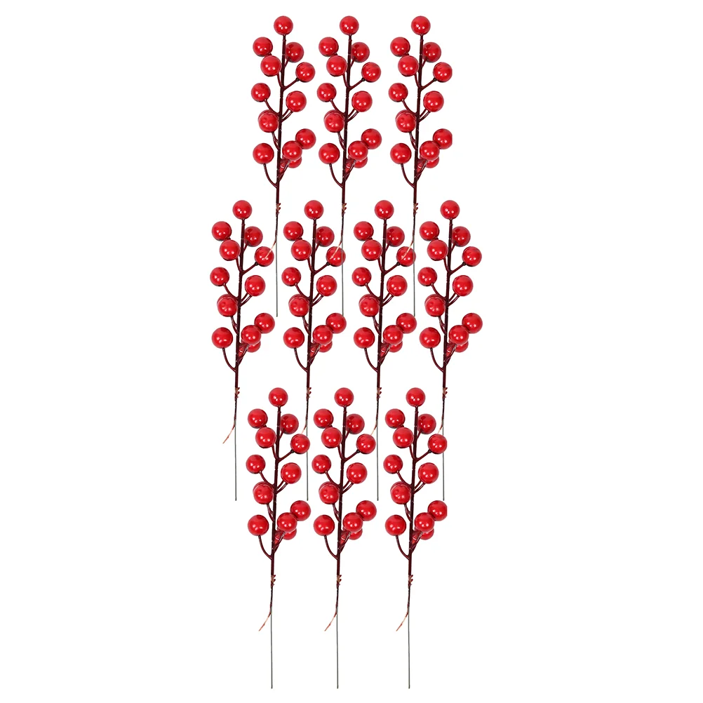 

10 Pcs Artificial Berry Branch Home Decor Christmas Branches Flowers Simulation Berries Garland Red Household