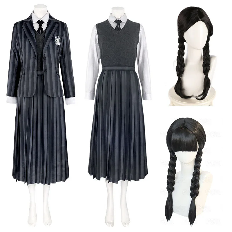 Wednesday Cosplay Costume Schoolgirl Nevermore College Uniforms Full Set Suit Outfit Vest Shirt Skirt Tie Wig Halloween
Wednesday Cosplay Costume Schoolgirl Nevermore College Uniforms Full Set Suit Outfit Vest Shirt Skirt Tie Wig Halloween