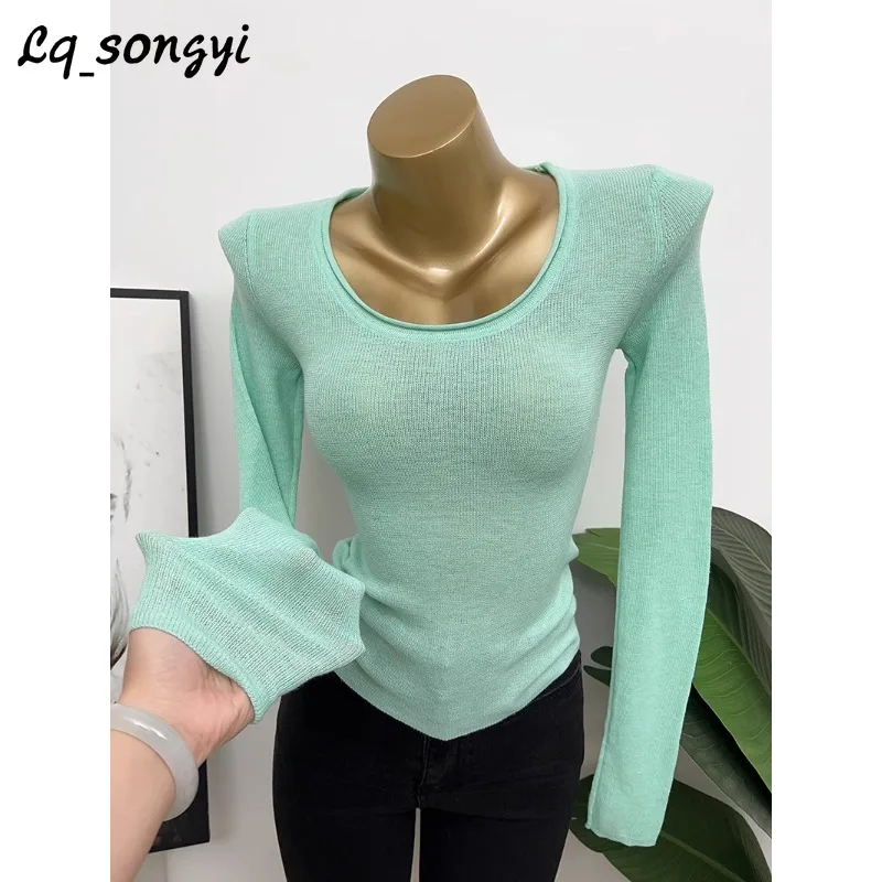 Женские облегающие топы с круглым вырезом, с длинным рукавом
Женские облегающие топы с круглым вырезом, с длинным рукавом