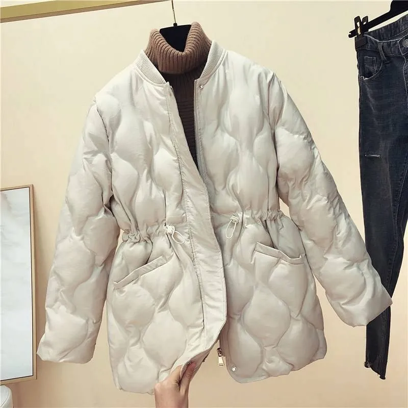 Autumn and Winter round Neck Knitted Collar Lightweight down Jacket Women's Winter New Korean Style Loose Mid-Length Waist Trimm
Autumn and Winter round Neck Knitted Collar Lightweight down Jacket Women's Winter New Korean Style Loose Mid-Length Waist Trimm