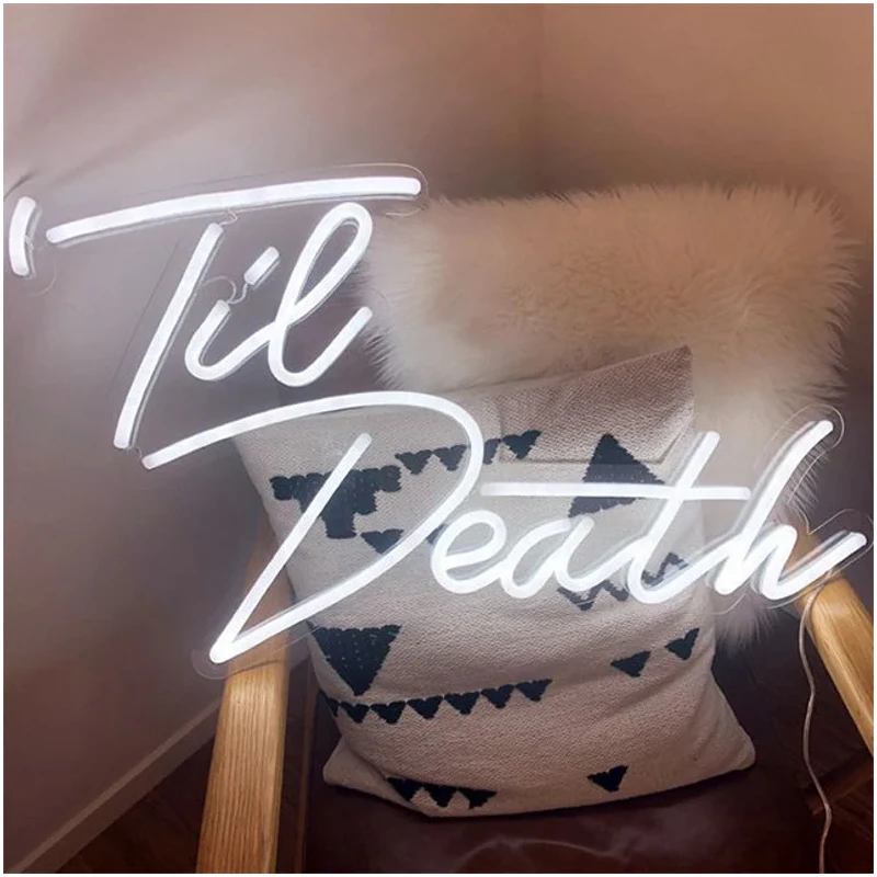 Til Death Neon Sign Light Custom Led Neon for Bedroom Bar Party Home Hangs Sign Home Room Wall Decoration
Til Death Neon Sign Light Custom Led Neon for Bedroom Bar Party Home Hangs Sign Home Room Wall Decoration