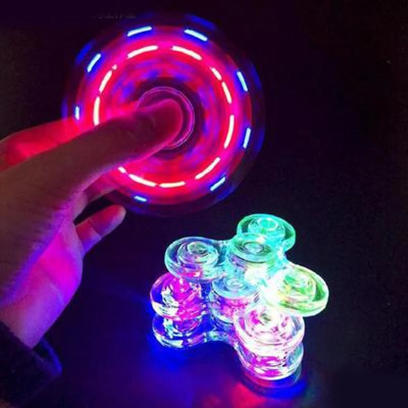 

Sensory Hand Spinner Flashing Glowing Spinner Interactive Fingertip Toy for Men Women Autism ADD Stress Release