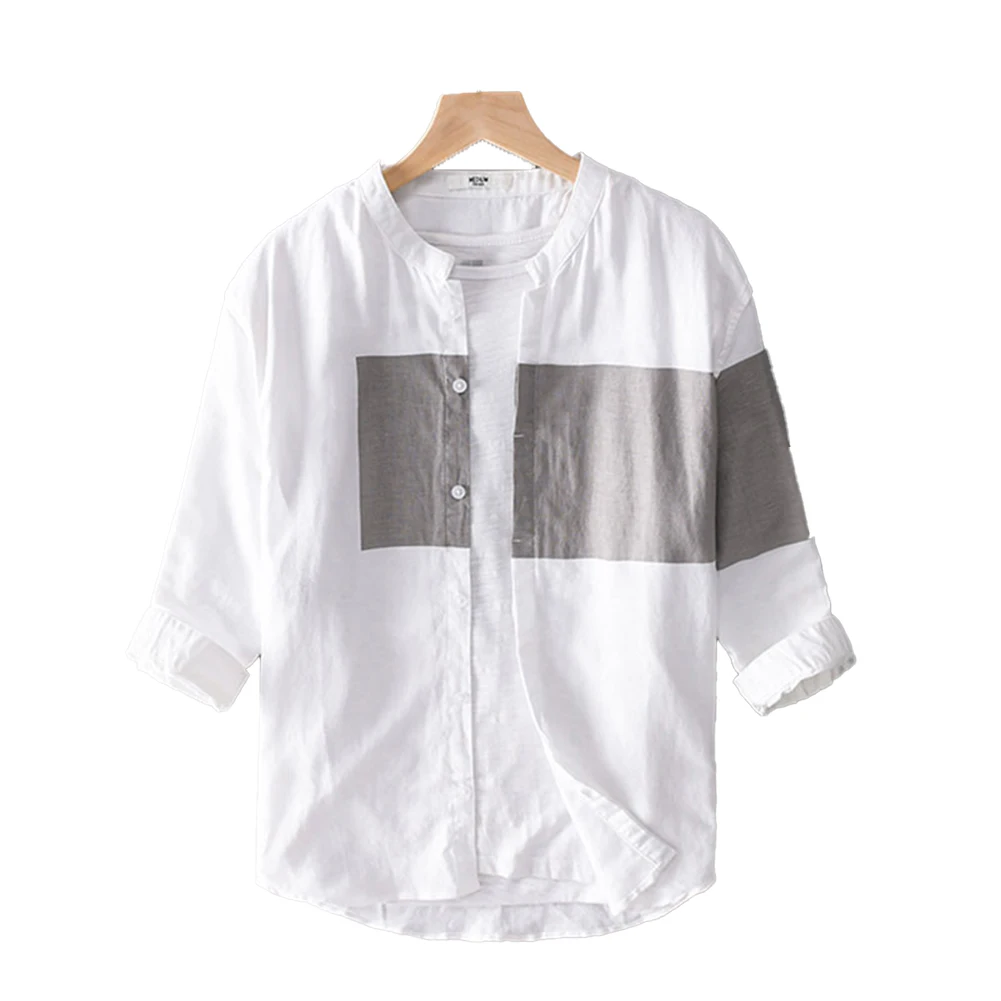 Trendy Men's Colorblock Cardigan Stand Collar Shirt with Button Closure Polyester Fabric Ideal for Daily Wear White Blue
Trendy Men's Colorblock Cardigan Stand Collar Shirt with Button Closure Polyester Fabric Ideal for Daily Wear White Blue