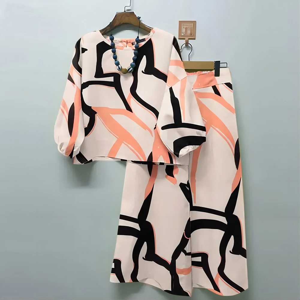 Women 3/4 Sleeve Blouse Loose Pant Sets Bohemian Floral Print Casual Trousers Suits Sets Loose Urban Tracksuits Wide Leg Pants
Women 3/4 Sleeve Blouse Loose Pant Sets Bohemian Floral Print Casual Trousers Suits Sets Loose Urban Tracksuits Wide Leg Pants