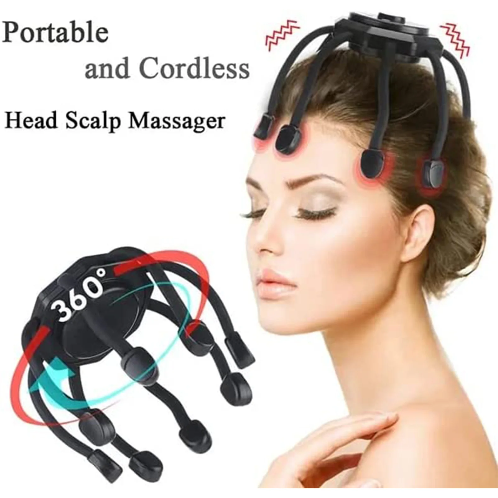 

3 Modes Head Electric Massageador Scalp Massager Anti Stress Octopus Claw Hair Massage Therapeutic Scratcher Beauty Health Care