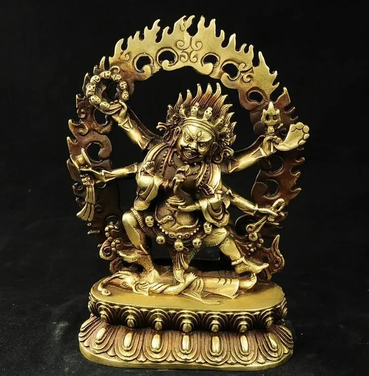 Tibet Buddhism Brass 6 Arms Mahakala Vajra King Kong Exorcism God Buddha Statue
Tibet Buddhism Brass 6 Arms Mahakala Vajra King Kong Exorcism God Buddha Statue