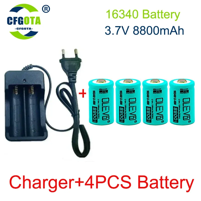 3.7V 16340 Rechargeable Battery 8800mAh Li-ion Battery CR123A Battery forLED Flashlight Travel Wall Charger 16340 CR123A
3.7V 16340 Rechargeable Battery 8800mAh Li-ion Battery CR123A Battery forLED Flashlight Travel Wall Charger 16340 CR123A