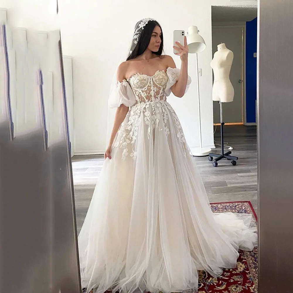 Vestido de Noiva Princess Fairy Boho Wedding Dresses 2024 Puff Short Sleeve Lace Bride Dress Corset Plus Size Wedding Gowns
Vestido de Noiva Princess Fairy Boho Wedding Dresses 2024 Puff Short Sleeve Lace Bride Dress Corset Plus Size Wedding Gowns