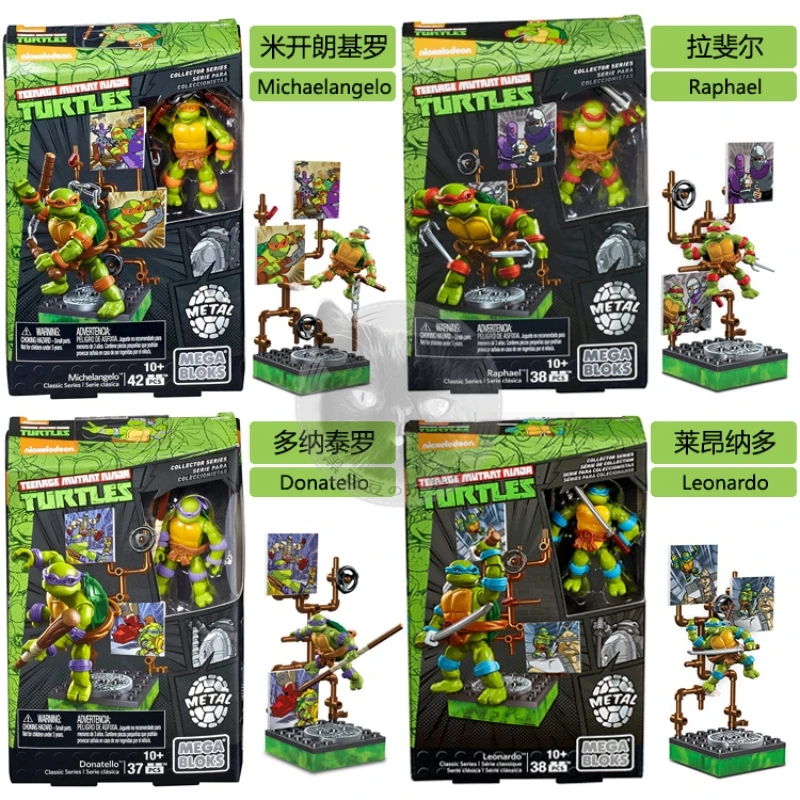 

Mega Bloks Teenage Mutantninja Turtles Foot Soldier Mikey Raph Casey Jones Action Figure Assembled Building Blocks Model Toys