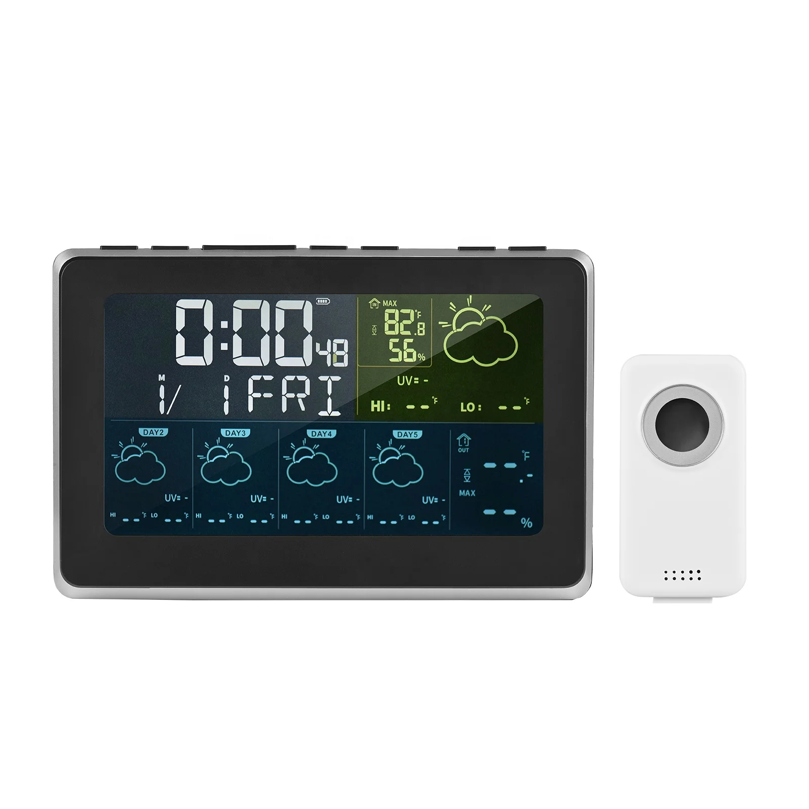 Temperature Humidity Monitor Tuya Wireless weather station clock with APP setting control WiFi clock
Temperature Humidity Monitor Tuya Wireless weather station clock with APP setting control WiFi clock