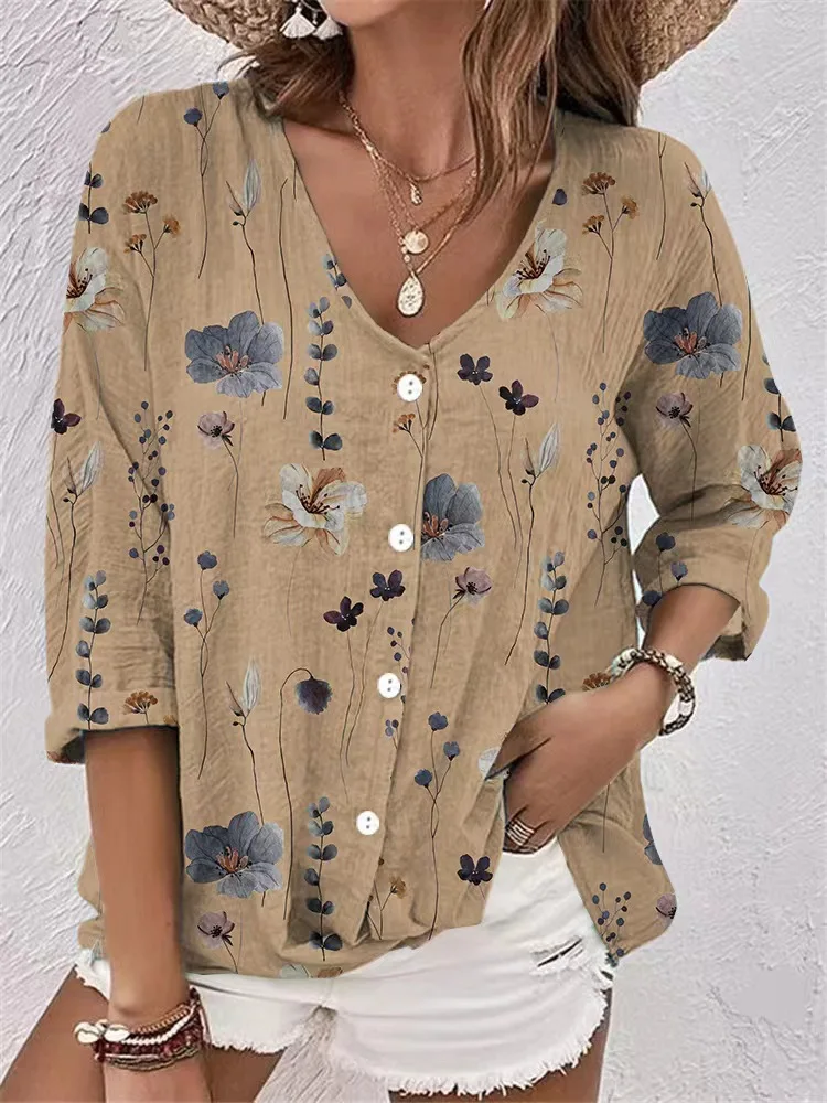 BellFlower Autumn New Women's V-neck Button Chiffon Printed Cardigan Long Sleeve Shirts Women's Casual Elegant Women's Tops
BellFlower Autumn New Women's V-neck Button Chiffon Printed Cardigan Long Sleeve Shirts Women's Casual Elegant Women's Tops