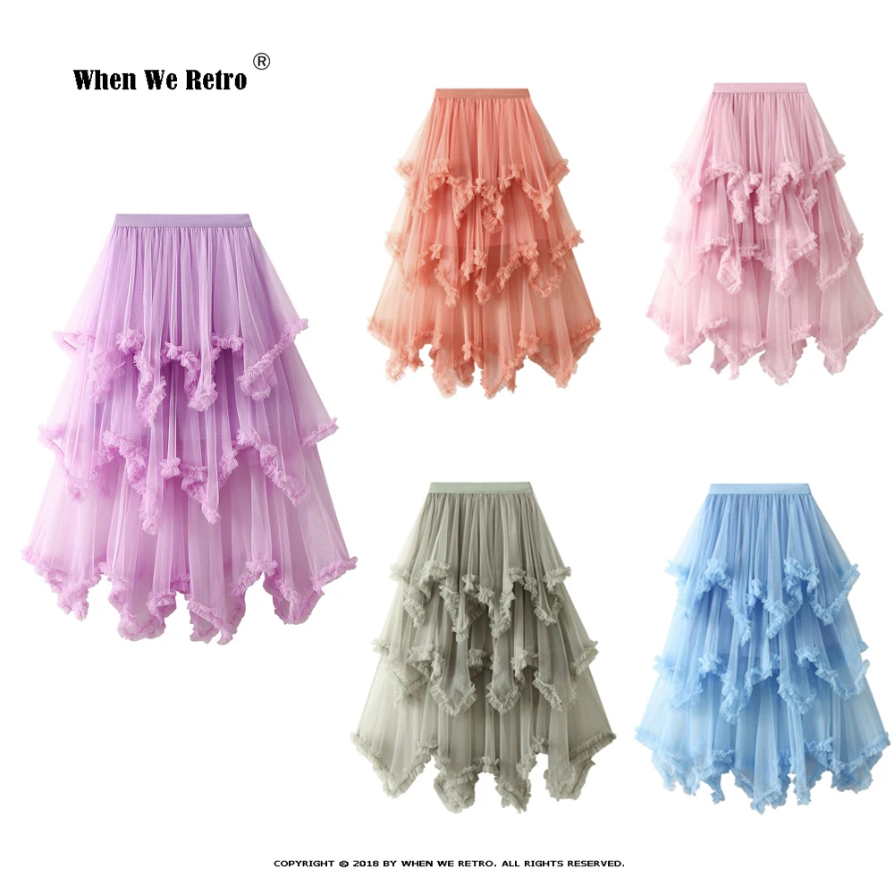 10 Colors Cake Tulle Skirt For Women Sweet Midi Long High Waist A Line Skirt Female Purple Blue Mesh Party Club Skirts RS492
10 Colors Cake Tulle Skirt For Women Sweet Midi Long High Waist A Line Skirt Female Purple Blue Mesh Party Club Skirts RS492