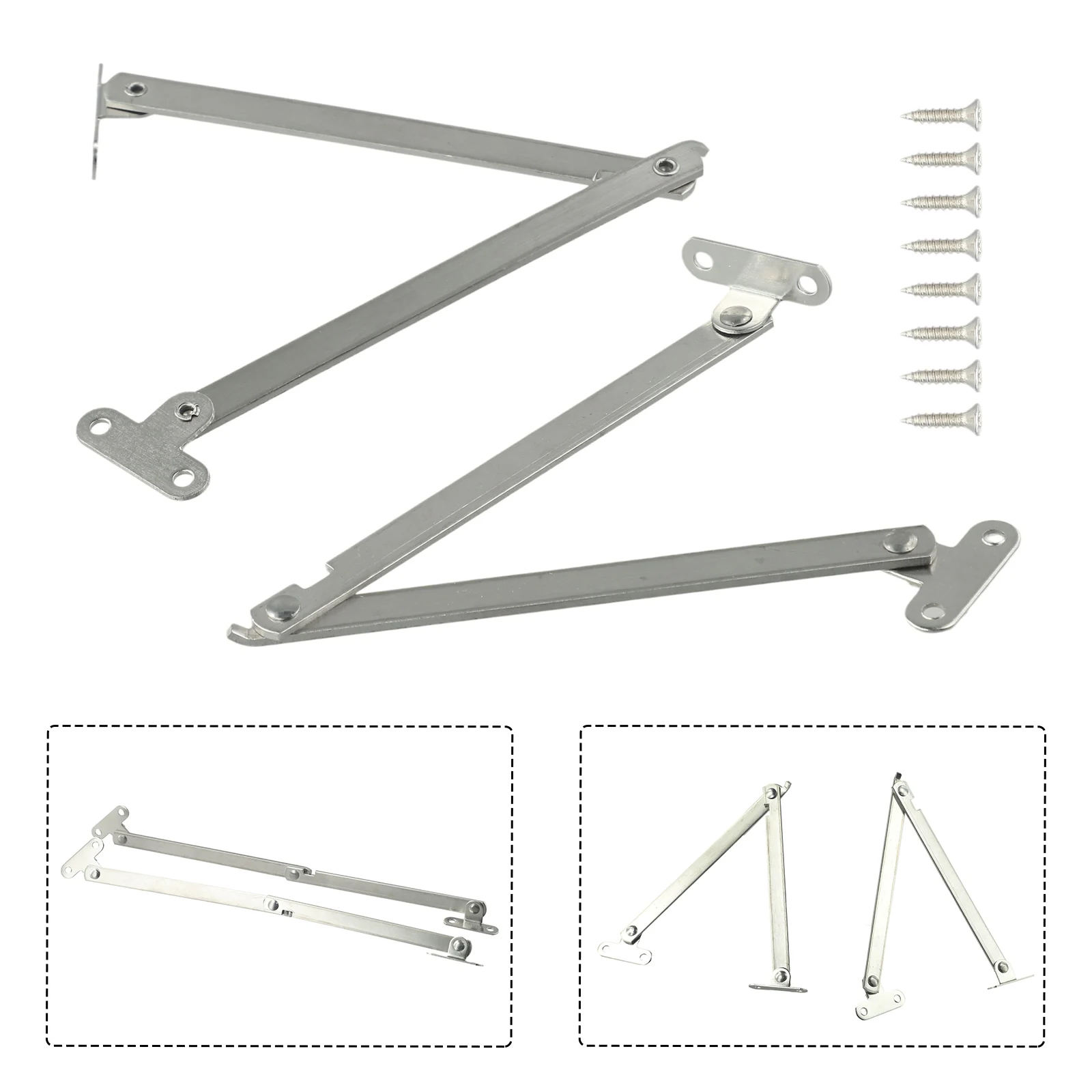 Movable Lift Up Support Silver Screws Lifter Bookcase Cabinet door Home Hardware 2pcs Stainless Steel Pull Rod Cabinet Door
Movable Lift Up Support Silver Screws Lifter Bookcase Cabinet door Home Hardware 2pcs Stainless Steel Pull Rod Cabinet Door