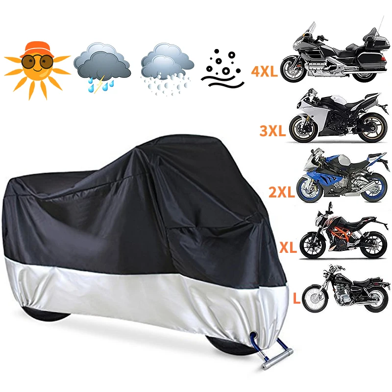 Waterproof Motorcycle Cover Outdoor Motorcycle Rain Clothing Protector Dust Sunshade Motorbike Cover UV Gear Protective 190t
Waterproof Motorcycle Cover Outdoor Motorcycle Rain Clothing Protector Dust Sunshade Motorbike Cover UV Gear Protective 190t