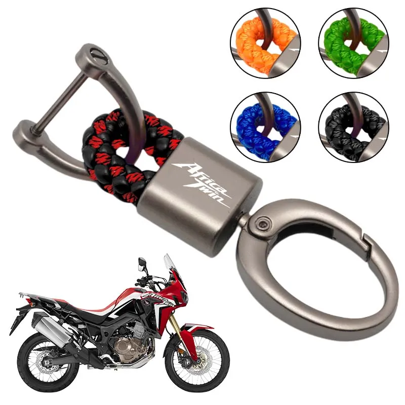 

For Honda Africa Twin CRF1100L CRF1100 L 2020 2021 2022 High Quality Braided Rope Keychain Alloy Keyring Motorcycle Accessories